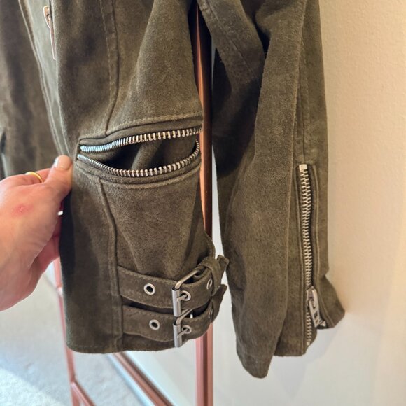 Blank NYC Olive 100% Leather Moto Jacket - Picture 6 of 6